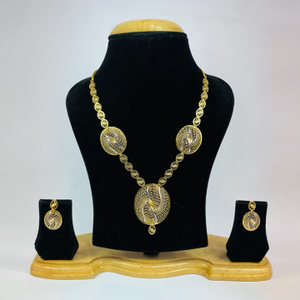 22k Gold Plain Stylish Turkish Necklace Set