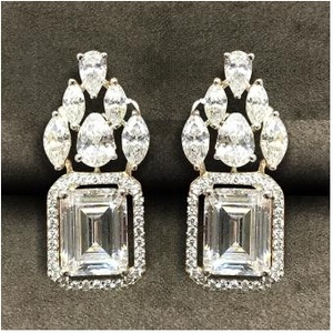 Modern 9KT Swarovski Ladies Long Earring
