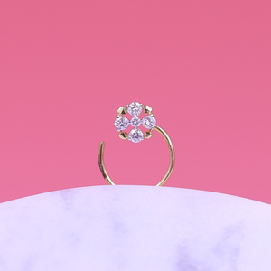 Round shape five diamond nosepin