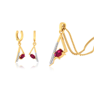 22k gold cz divine pendant set