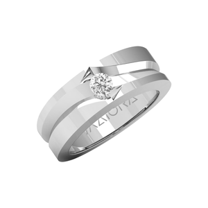 Singal Diamond Gold Mens Ring