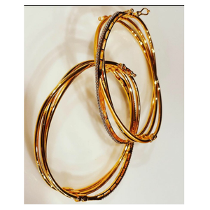 22 carat gold contemporary ladies bangles rh-