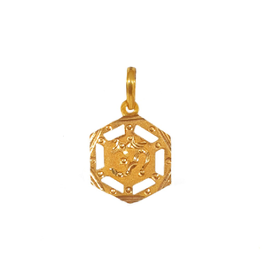 18K Gold Hexagon Shaped Om Pendant MGA - PDG0
