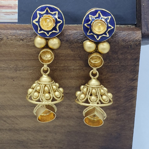 Antique Jadtar Gold Minakari Earring Khokha