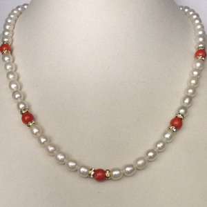 Freshwater white oval pearls with cz chakri s