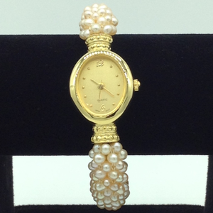 Freshwater Orange&nbsp;Seed Jali Pearls Watch&nbsp;JB