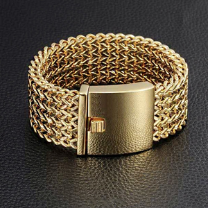 18 kt real solid yellow gold heavy link men's