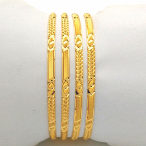 Gold hallmark plain bangle - dp1202