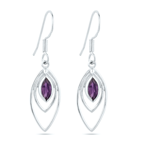 Amethyst Earring, Faceted Purple Amethyst, Ge