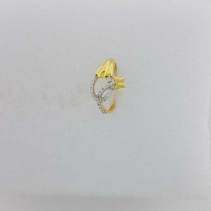 22kt yellow gold ladies prong cz finger ring