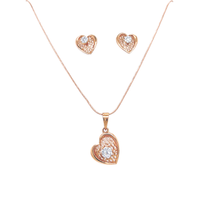 Artsy Gold Pendant And Earrings Set
