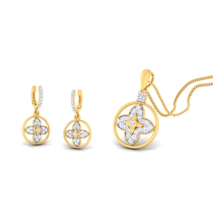 22k gold cz eyana pendant set
