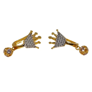18K Gold Queen Shape Modern Earrings MGA - BL