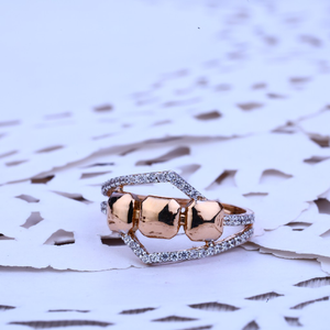 Ladies Rose Gold Cz 18K Fancy Ring-RLR190
