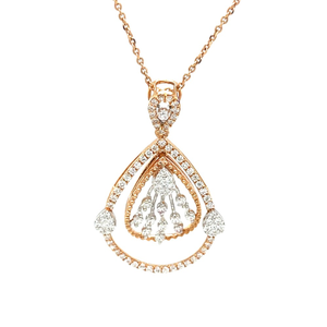 Tear Drop Diamond Pendant in Rose Gold with H