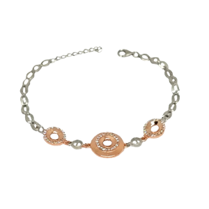 Round Diamond Bracelet In 925 Sterling Silver