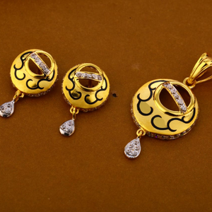 916 Gold CZ Designer Ladies Pendant Set FPS31
