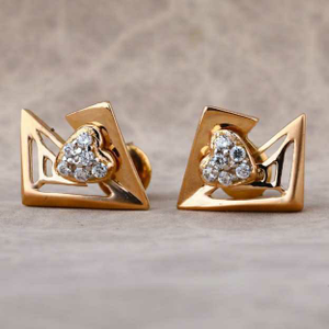 18 Carat Rose Gold Antiq Ladies Earrings RH-L