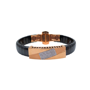 Men's Ceramic 18k Rose Gold Bracelet
