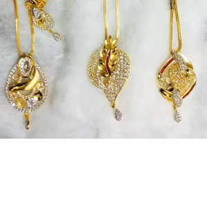 916 gold cz chain pendant set cps-0007
