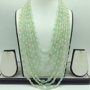 White Seed Pearls with Pale Green Bariels B