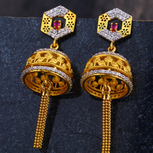 22CT CZ Gold Ladies Gorgeous Jhummar Earring 