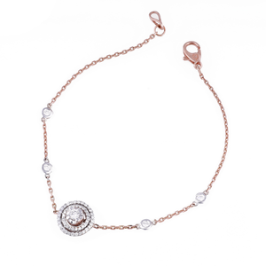 18K Gold Lab Grown Diamond Round Shape Bracel
