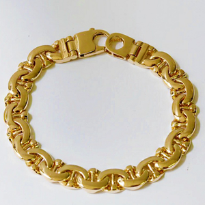 18Kt Yellow Gold Men'S Mariner Curb Link Brac