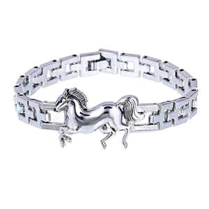 18 kt real solid white gold horse heavy men's