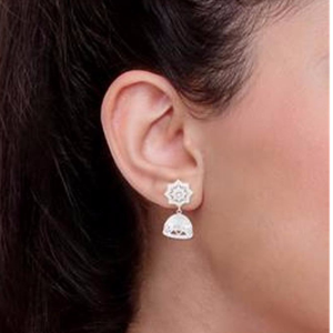 Designer 925 Silver ladies Jhumka  