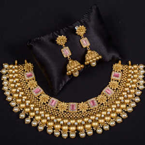 gold pearls necklace set