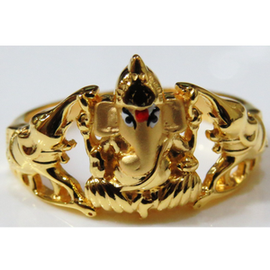 916 gold plain casting lord ganesh ring for m