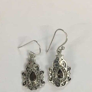 925 Modern Silver Earrings with Diamond