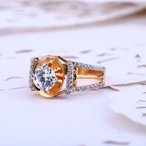 Ladies Rose Gold 18K Engagement Ring-RLR393