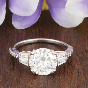 1.89ct Round Moissanite Diamond Ring for Girl