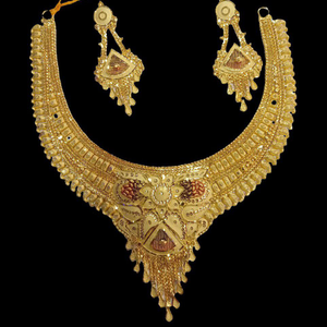 One gram gold Kolkati design necklace