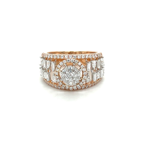 Diamond Wedding Ring with Pear Diamonds and B