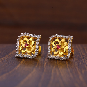 916 Gold CZ Delicate Ladies Tops Earrings LTE