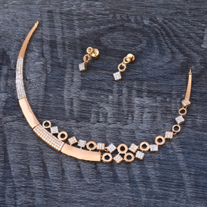 750 Rose Gold Hallmark Designer Ladies Neckla