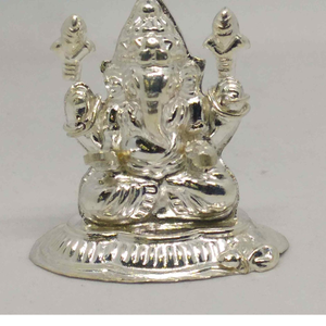 Silver Shree  Ganesha  Murti For Pooja
