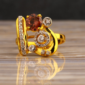 22CT Gold CZ Women's Hallmark Long Ring LLR33