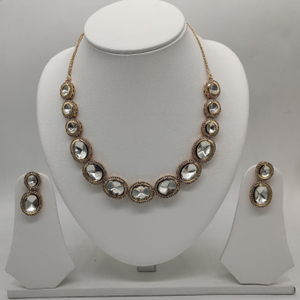 White Polki Necklace Set JNC2002