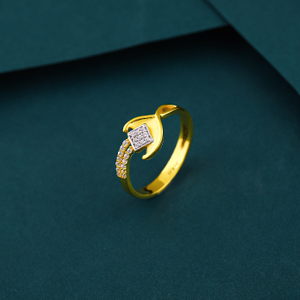 22K Gold Fancy Diamond Ring For Girls