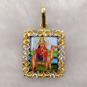 916 gold fancy gent's photo frame pendant