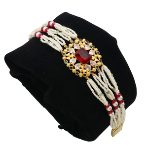 22k Gold Classy Colourful Pearl Bracelet AJB1