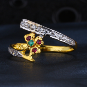 22CT Gold Ladies Designer CZ Ring LR1341