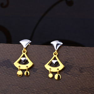 Ladies 22K Gold Fancy Plain Earring -LPE19