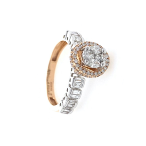 Mooi Diamond ring with pressure Setting using