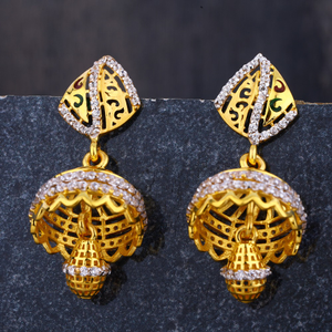 916 gold cz ladies gorgeous jhummar earring  