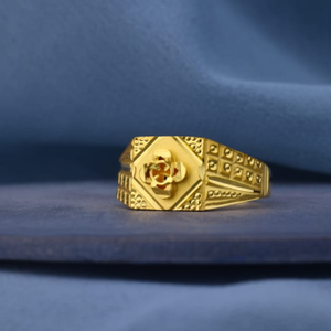 22KT Gold CZ Hallmark Designer Mens Plain Rin